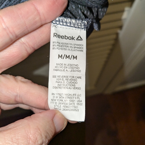 Reebok Space Dye T Shirt Mens Medium Black Gray Short Sleeve Activewear Workout - Picture 9 of 10